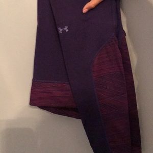 UA fitted cold gear Purple long leggings